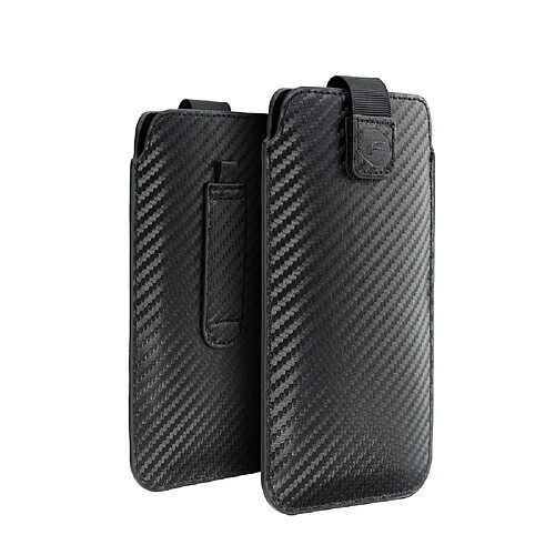 etui forcell pocket carbon modele 09 pour iphone 13 mini / 6 / 7 / 8 / 12 mini samsung s3 (i9300) / s4 (i9500) / a3