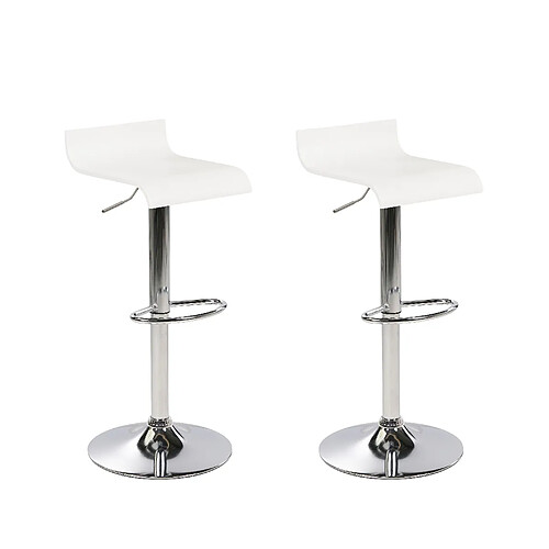 Beliani Tabouret rotatif Set de 2 Blanc VALENCIA