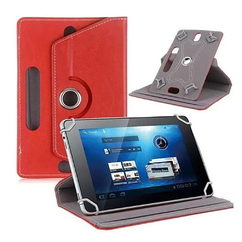 Etui en PU universel rotatif à 360 degrés rouge pour votre Apple iPad mini 5/Huawei MediaPad T3 8.0