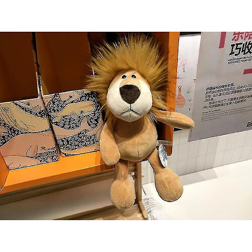 Universal 25 cm Carton Cartoon Forest Animal Lion Soft Finger Plance Toy Gift for Children (jaune brunâtre)