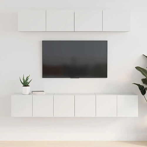 vidaXL Ensemble de meubles TV 5 pcs Blanc Bois d'ingénierie