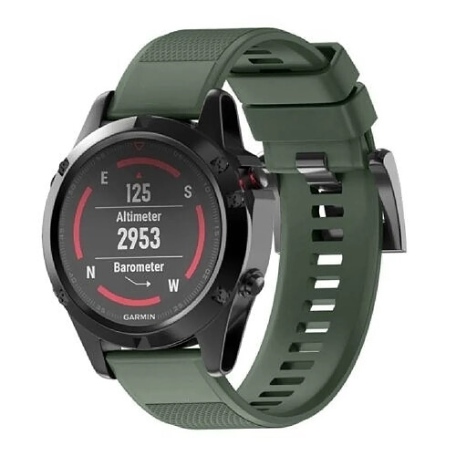 Wewoo Bracelet pour montre connectée Dragonne rapide en silicone amovible Fenix 5 22 mm vert armée