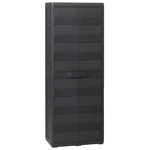 vidaXL Armoire de rangement de jardin avec 3 étagères Noir