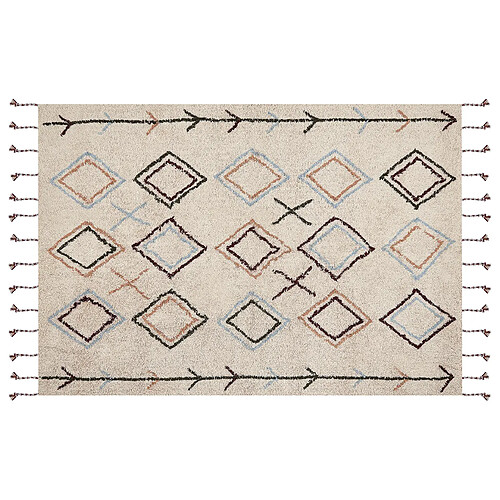 Beliani Tapis en coton 160 x 230 cm beige CORUM