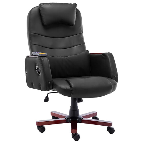 Helloshop26 Chaise fauteuil siège de bureau informatique étude de massage similicuir noir 02_0024017