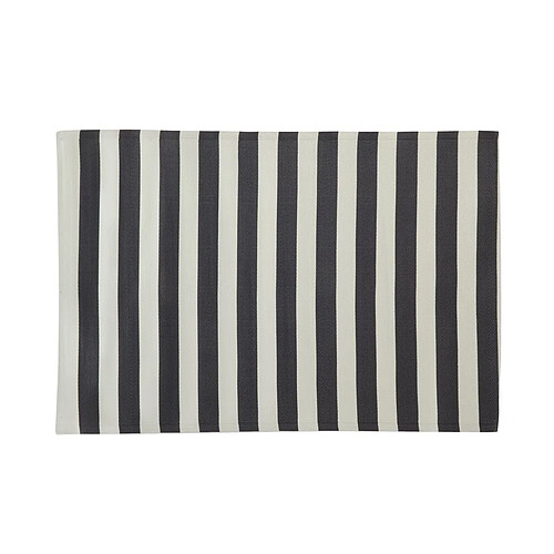 Aubry Gaspard Grand tapis d'extérieur en polypropylène 160 x 230 cm Rayures - Noir.