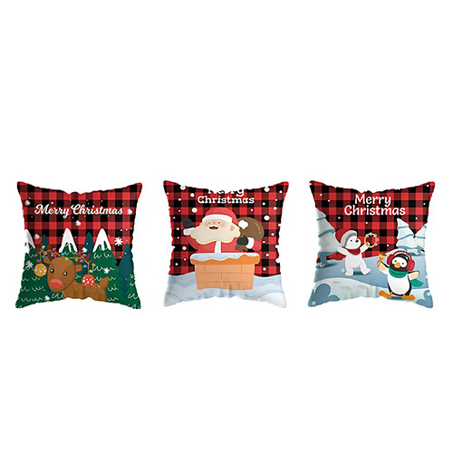 P128 3PCS 45 * 45cm Christmas Snowman Motif étreignant Taie d'oreiller Maison de vacances Décoration Taie d'oreiller Sofa Coussin Coussin Coussin