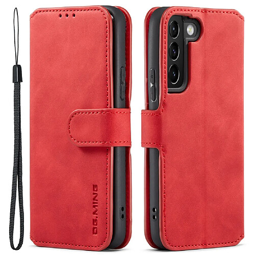 Etui en PU DG.MING style rétro avec support rouge pour votre Samsung Galaxy S22 5G