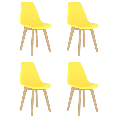 vidaXL Chaises à manger lot de 4 jaune plastique