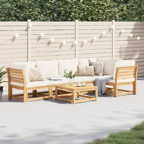 vidaXL Salon de jardin 6 pcs avec coussins bois d'acacia solide