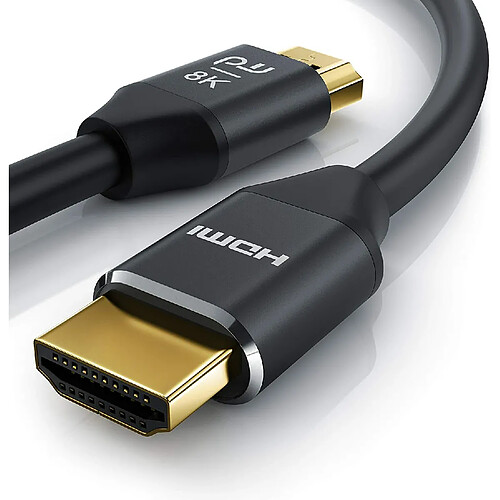 Primewire ?Câble HDMI 8k d' 1m - 8k @30Hz - @120Hz DSC - 4k @144Hz - @240Hz DSC UHD II - Compatible avec HDMI 2.0a et 2.0b - 3D - Haut débit - rafraichissement VVR -DynamicHDR 10+ - eARC- DolbyVision