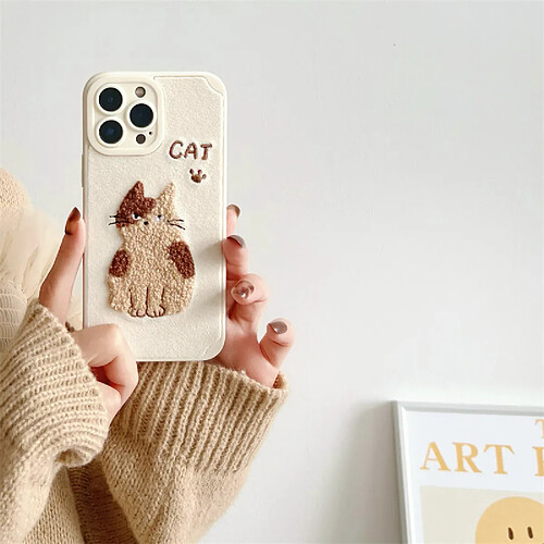 GUPBOO Étui pour iPhoneXsMax Coque de téléphone créative Kitty couronne brodée