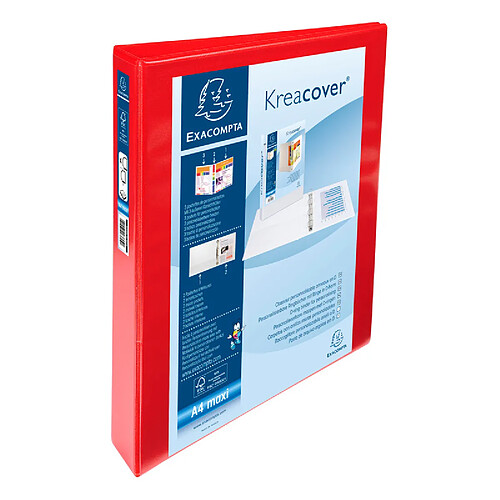 EXACOMPTA Classeur personnalisable Kreacover, A4 Maxi, rouge ()