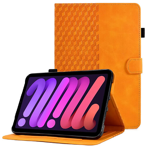 Etui en PU fonction réveil/veille automatique, anti-chutte, motif de couture avec support et porte-cartes pour votre iPad mini (2021) - kaki