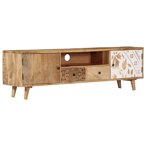 Maison Chic Meuble TV scandinave - Banc TV pour salon 140x30x40 cm Bois de manguier massif -MN77917