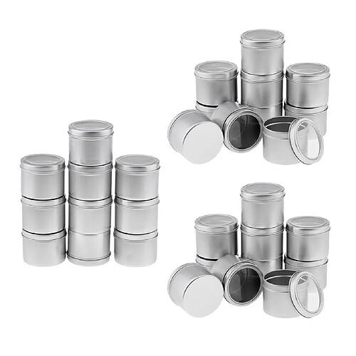 30x100ml Pots en Aluminium Vide Rechargeable Contenants Cosmétiques avec Couvercle