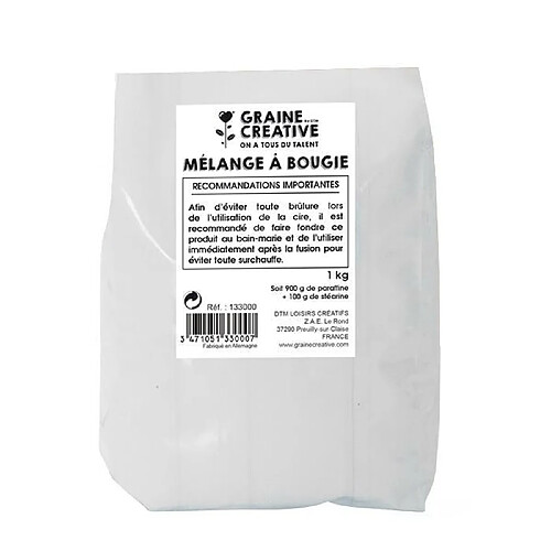 Graines Creatives Cire pour fabrication de bougie 1 kg