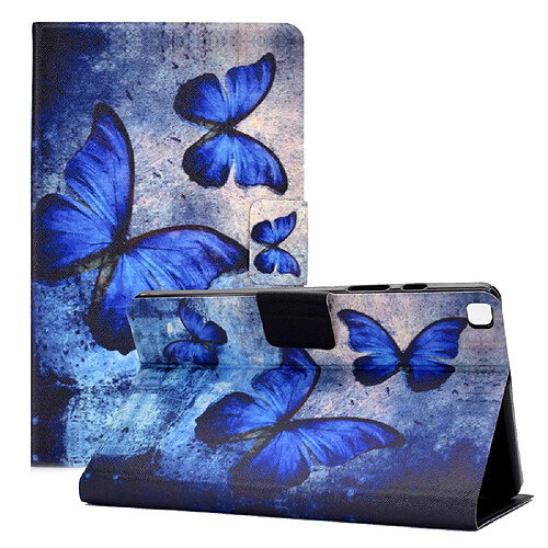 Etui en PU Conception d'impression de motifs papillon bleu foncé pour votre Samsung Galaxy Tab A7 Lite 8.7 pouces T220/T225