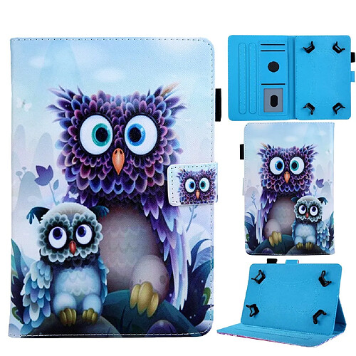 Etui en PU support universel pour animaux 8 pouces chouettes pour votre Huawei MediaPad T3 8.0/Apple iPad mini 5, etc