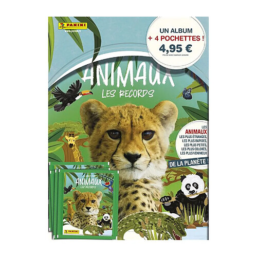 Carte à collectionner Panini Album Animaux avec 4 pochettes