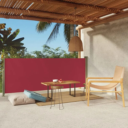 vidaXL Auvent latéral rétractable de patio 117x300 cm Rouge