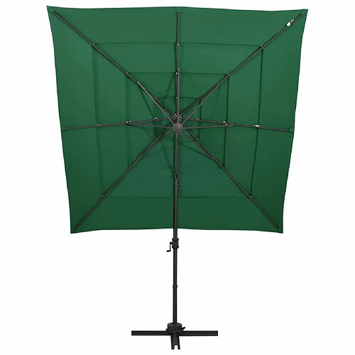 Maison Chic Parasol Jardin | Parasol à 4 niveaux avec mat en aluminium Vert 250x250 cm - GKD69741