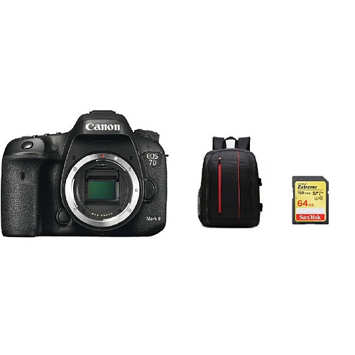 CANON EOS 7D II Body + Backpack Black + 64GB SD card