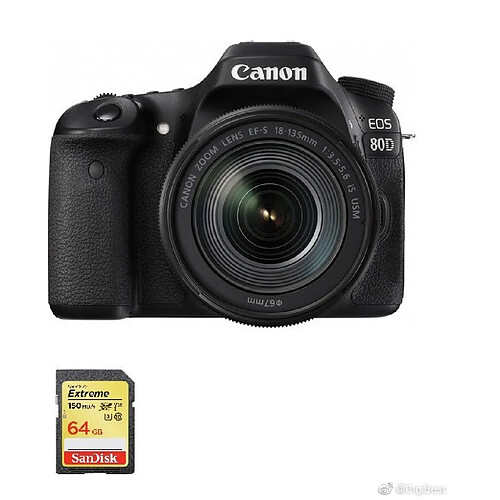 CANON EOS 80D KIT EF-S 18-135mm F3.5-5.6 IS USM + 64GB SD card