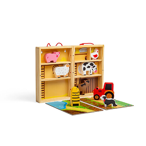 Bigjigs Toys Boîte de Jeu Animaux de la Ferme