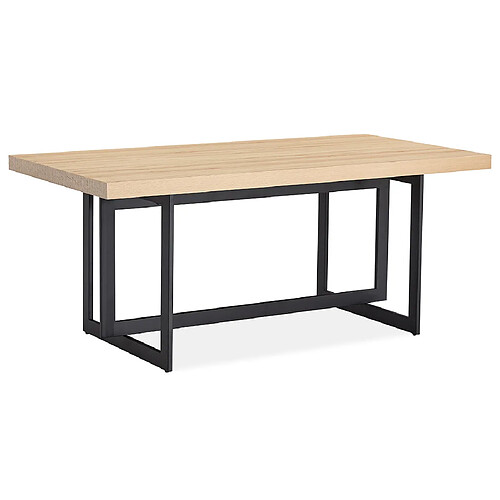 Bestmobilier Linnea - table à manger - bois et noir - 6 personnes