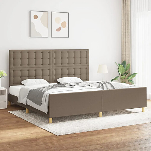 vidaXL Cadre de lit sans matelas taupe 200x200 cm tissu