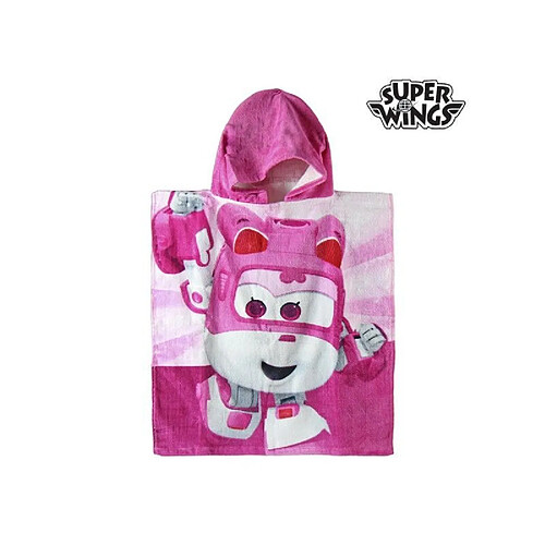 Serviette Poncho Rose à Capuche de Super Wings