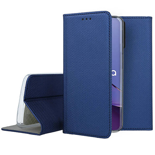 Htdmobiles Housse pour Motorola Moto G84 5G - etui coque pochette portefeuille + verre trempe - BLEU MAGNET