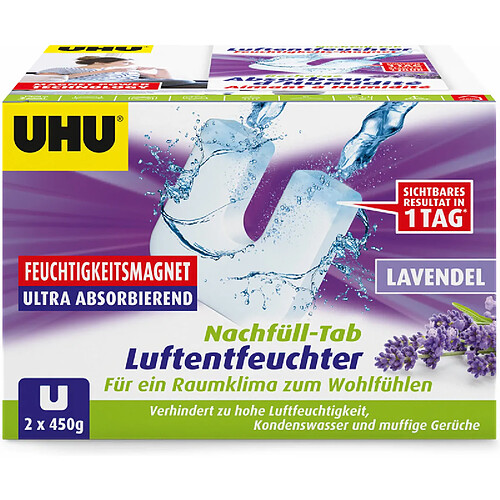 UHU Recharge LAVANDE pour absorbeur d'humidité, 2 x 450 g ()