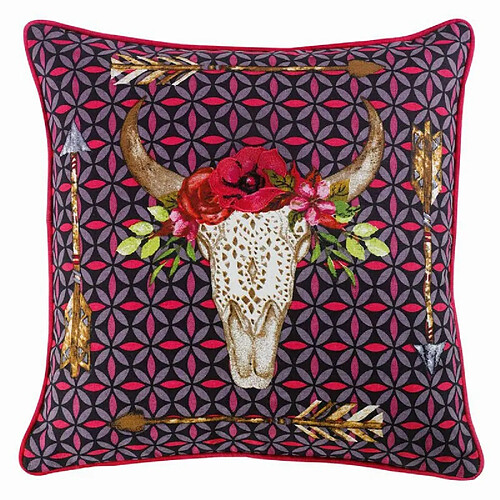 Paris Prix Coussin Déco Passepoil Aponi 45x45cm Rouge