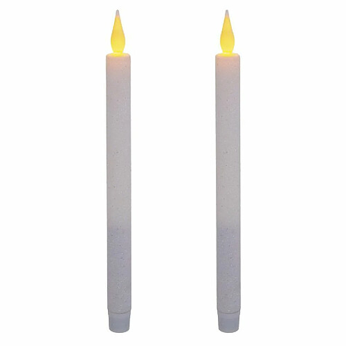 Lot de 2 Bougies Cierges LED Colorama 28cm Blanc