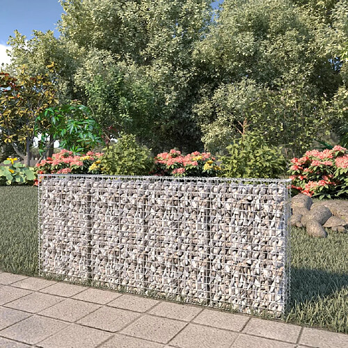 vidaXL Mur à gabion avec couvercles Acier galvanisé 200 x 20 x 85 cm