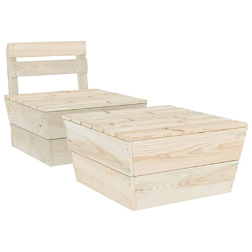 vidaXL Salon de jardin 2 pcs Bois d'épicéa imprégné