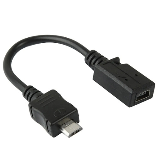 Wewoo Adaptateur noir Mini USB Femelle à Micro USB Câble Mâle, Longueur: 13cm