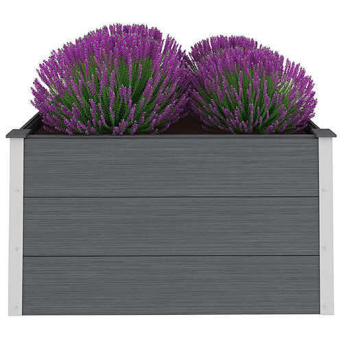 Maison Chic Jardinière,Lit surélevé de jardin - Bac à fleurs - pot de fleur WPC 100x100x54 cm Gris -GKD59133