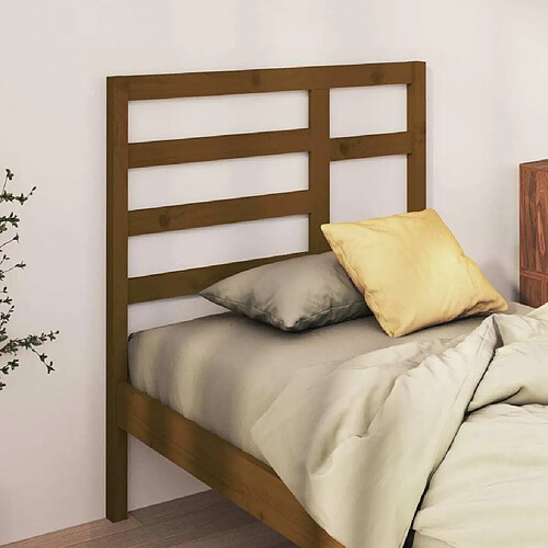 Maison Chic Tête de lit scandinave,Meuble de chambre Marron miel 81x4x104 cm Bois massif de pin -MN79626