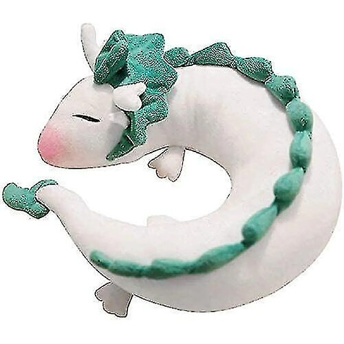 Universal Doux blanc dragon dessin animé cou oreiller peluche coussin