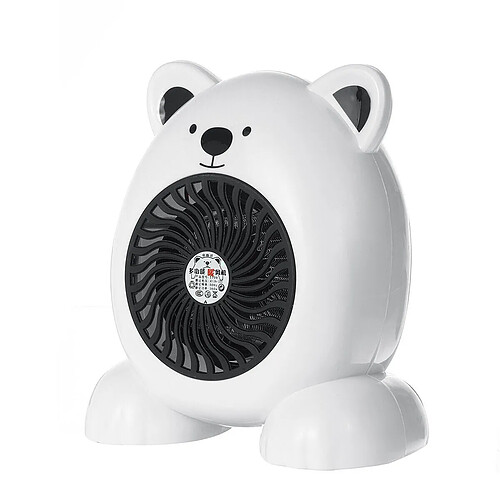 (Blanc, Prise UE 220V) 400W Mini Ventilateur de Chauffage de Dessin Animé de Bureau Portable Radiateur Portable Réchauffeur Chaud pour le Bureau à Domicile