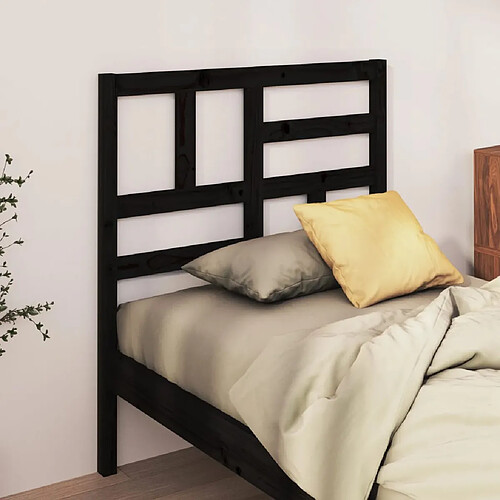 vidaXL Tête de lit Noir 96x4x104 cm Bois massif de pin