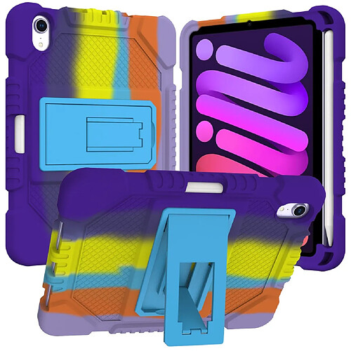 Coque en TPU motif arc-en-ciel, antichoc, anti-empreinte digitale avec porte-stylo style D pour votre iPad mini (2021)