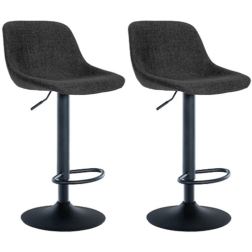 Non Lot de 2 tabourets de bar loft tissu