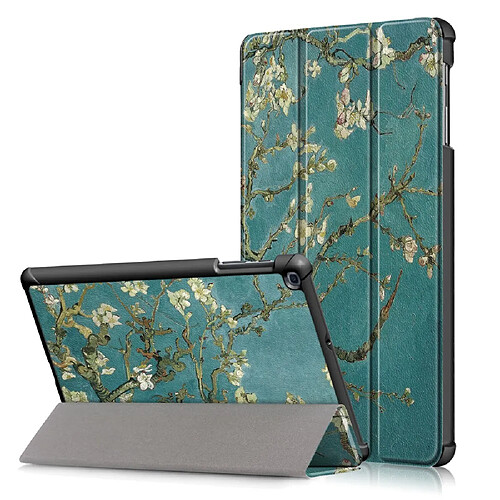 Etui en PU motif imprimé tri-pliure avec support wintersweet pour votre Samsung Galaxy Tab A 10.1 (2019) T515/T510