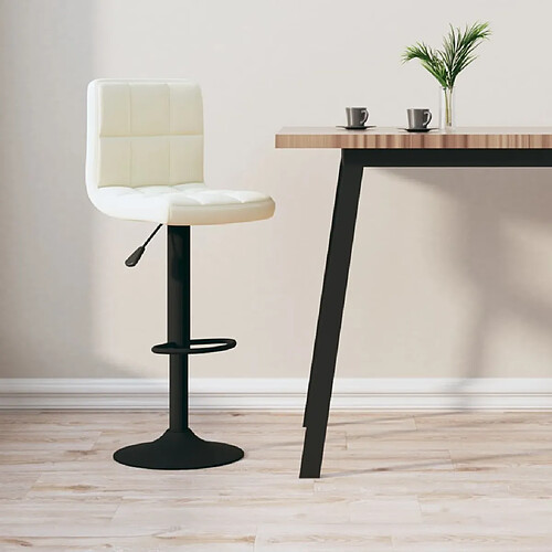 vidaXL Tabouret de bar Crème Velours