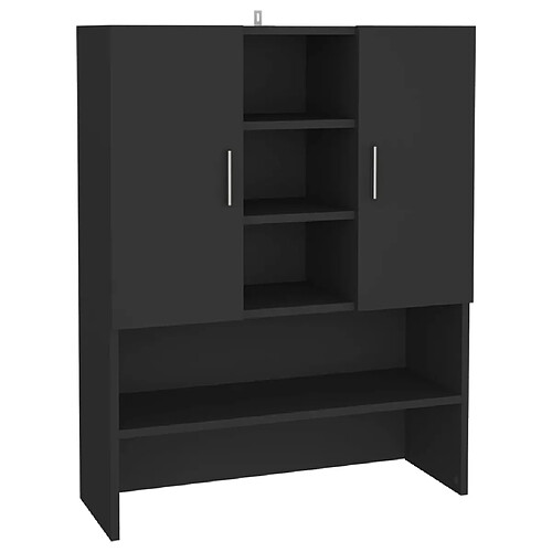 Maison Chic Meuble rangement de salle de bain | Meuble pour machine à laver | Armoire murale de bain Noir 70,5x25,5x90 cm -GKD33867