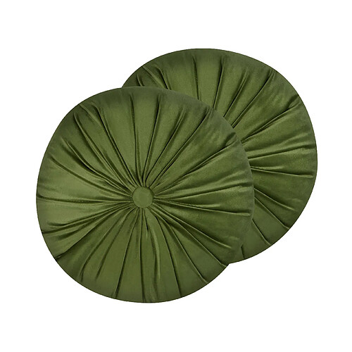 Beliani Lot de 2 coussins BODAI Velours 38 x 38 cm Unicolore Vert